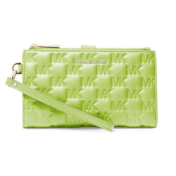 MICHAEL Michael Kors Jet Set Zip Wristlet Wallet Bright Limeade - Picture 1 of 3